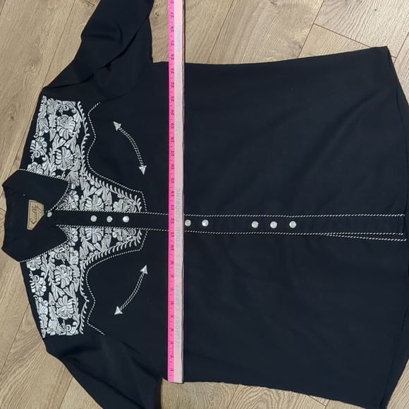 Scully Men's Black Legends Gunfighter Long Sleeve Western Shirt size Large - Picture 5 of 10